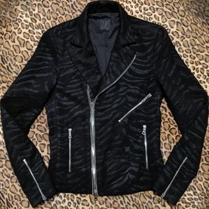 RTA Black Zebra Tiger Biker Jacket XS  Road To Awe